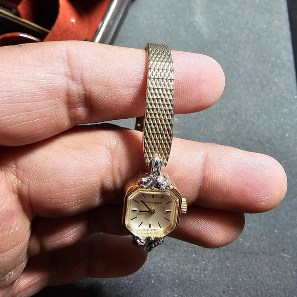 Vntg Caravelle By Bulova Ladies Mechanical Wind Cocktail Watch Gold Tone Working - Picture 5 of 11